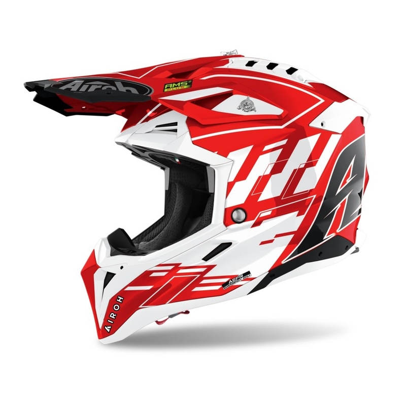 Motokrosová přilba Airoh Aviator 3.0 Rampage 2021 červeno-bílá výprodej