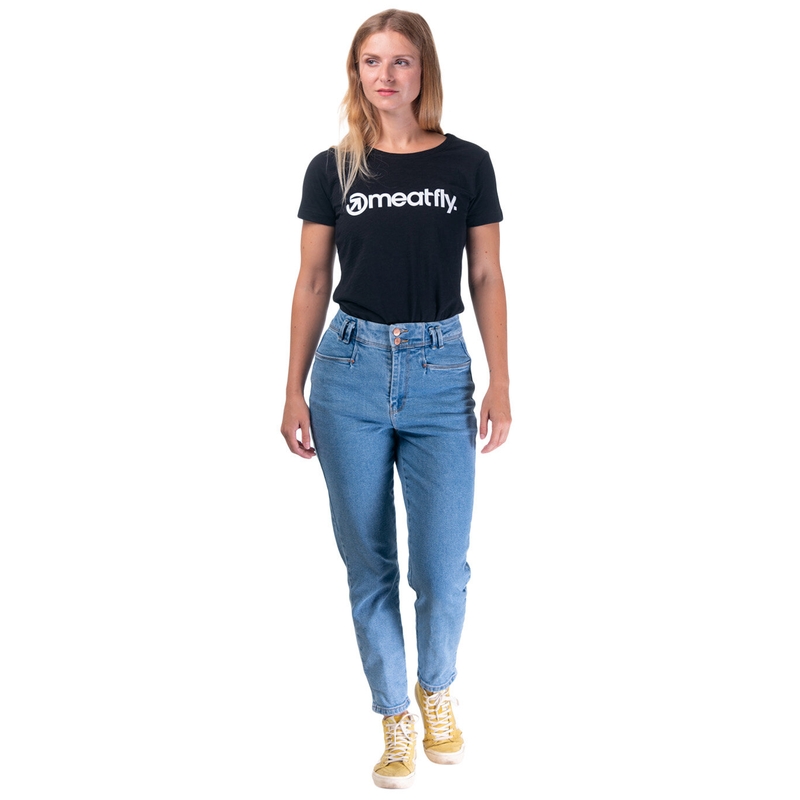 Camiseta mujer Meatfly Ladies MF Logo negro liquidación