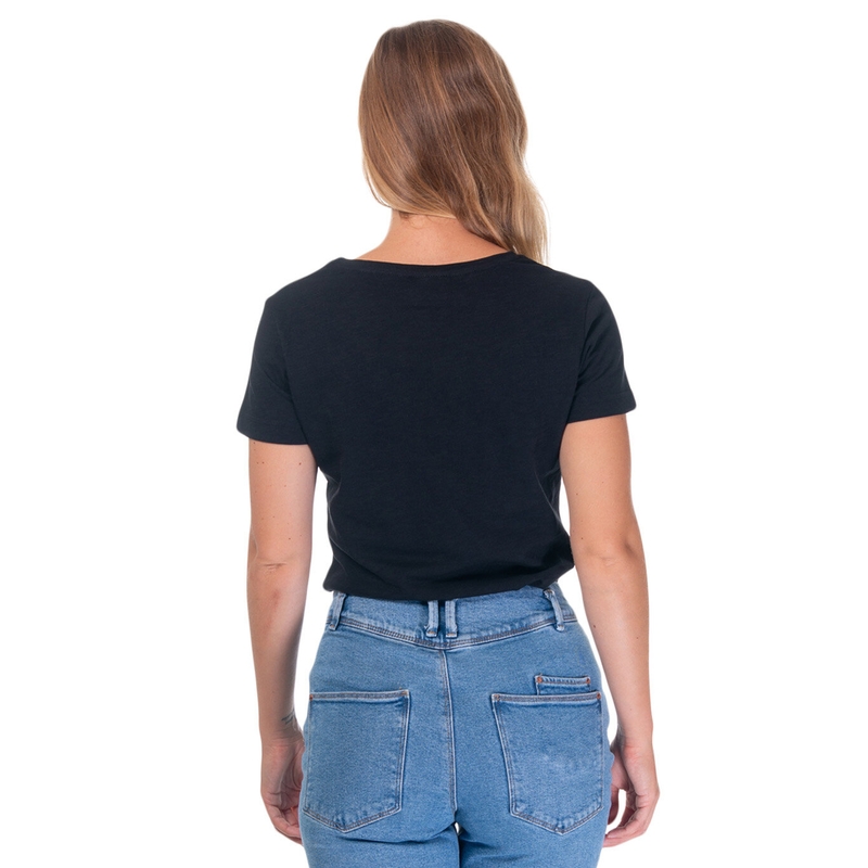 Camiseta mujer Meatfly Ladies MF Logo negro liquidación