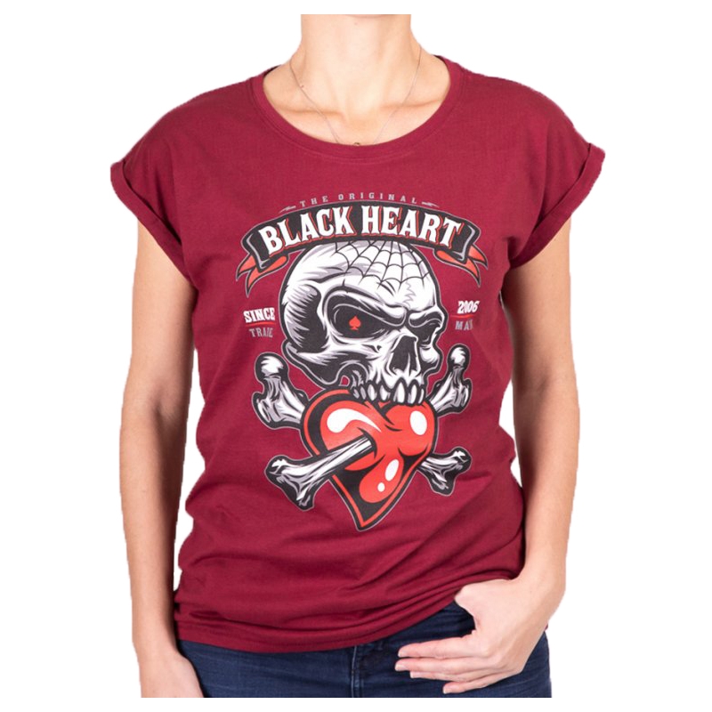 Camiseta Mujer Corazón Negro Romantic Lover Ext roja
