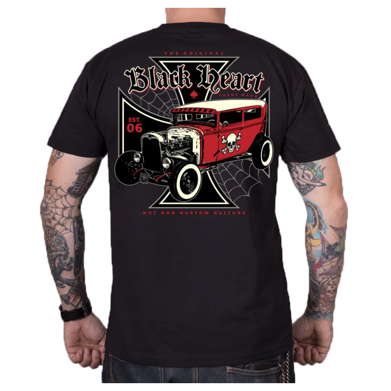 Camiseta hombre Black Heart Red Devil negra liquidación