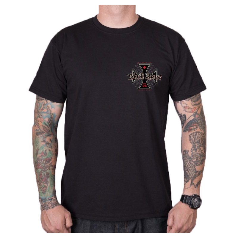 Camiseta hombre Black Heart Red Devil negra liquidación