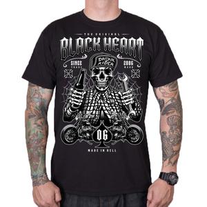 Camiseta de hombre Black Heart Drunk Rider negra