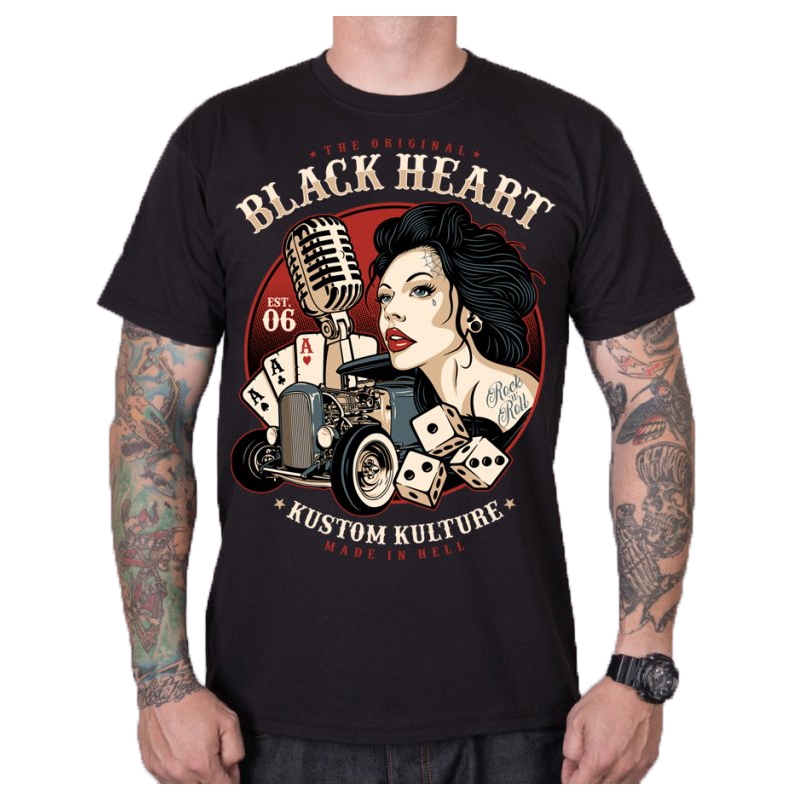 Camiseta hombre Black Heart Victoria negra liquidación