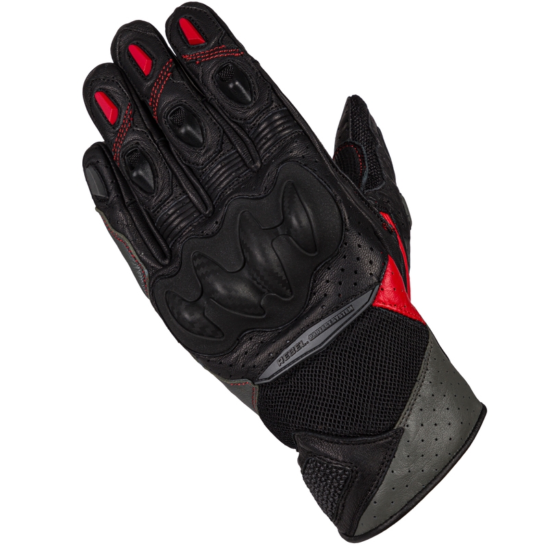 Guantes de moto Rebelhorn Flux II de mujer rojos y negros liquidación
