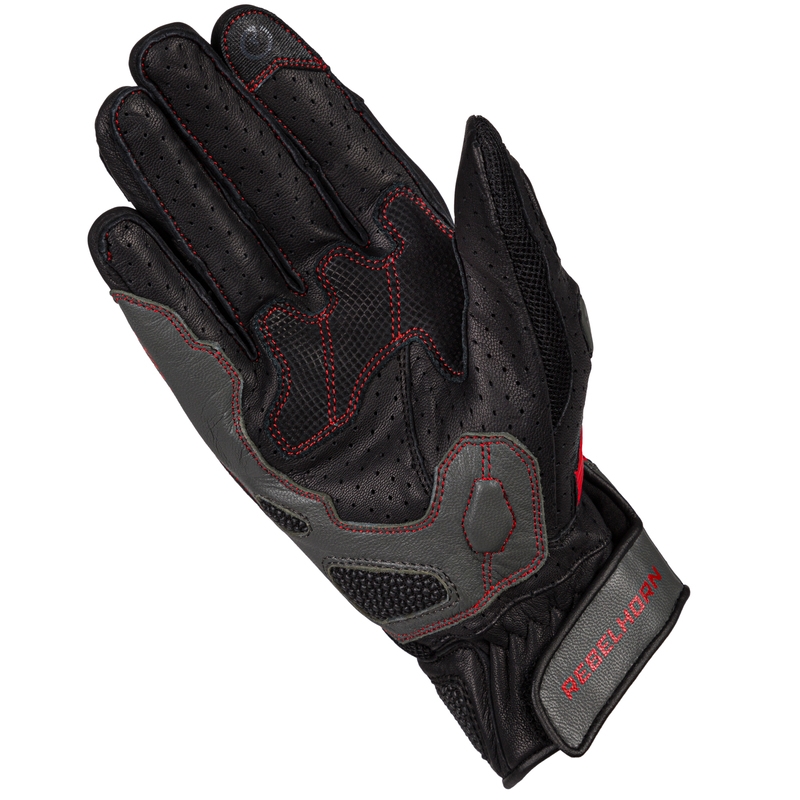 Guantes de moto Rebelhorn Flux II de mujer rojos y negros liquidación