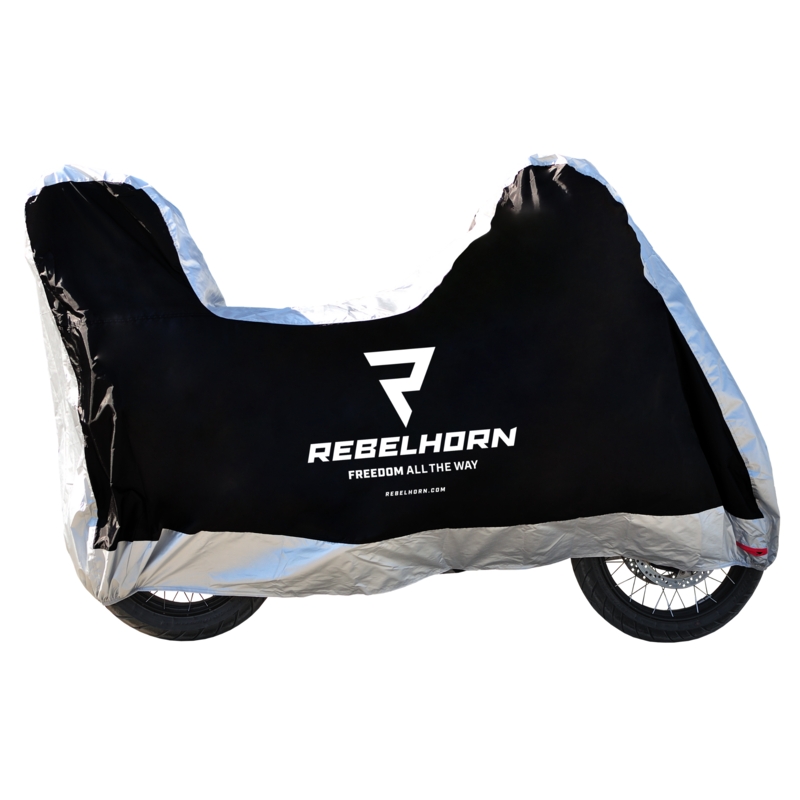 Funda para moto con maleta Rebelhorn Cover II Top Box negro-plata