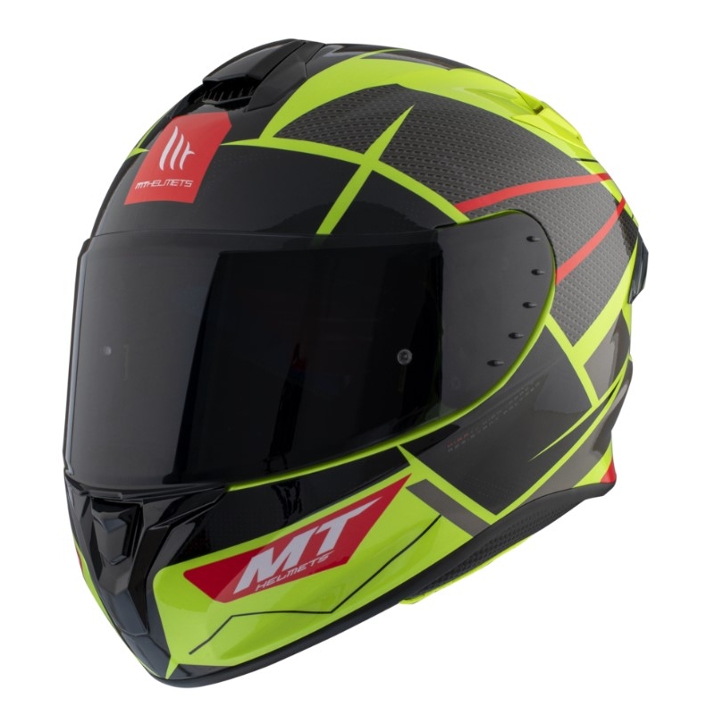 Casco integral de moto MT FF106 Pro Targo Pro Podium D1 amarillo fluo-rojo-negro liquidación