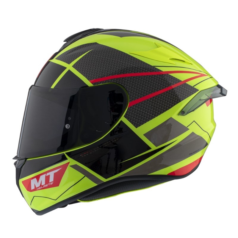 Casco integral de moto MT FF106 Pro Targo Pro Podium D1 amarillo fluo-rojo-negro liquidación