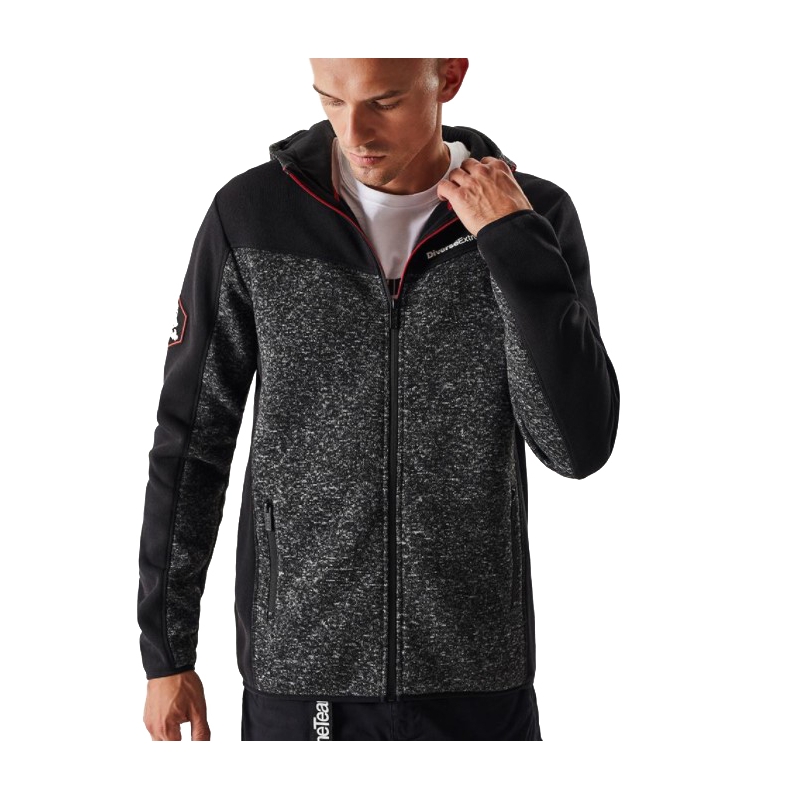 Sudadera polar con capucha para hombre DAKAR Cross 4 negro-gris