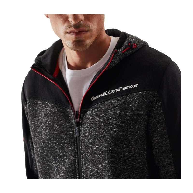 Sudadera polar con capucha para hombre DAKAR Cross 4 negro-gris