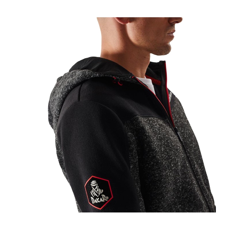 Sudadera polar con capucha para hombre DAKAR Cross 4 negro-gris