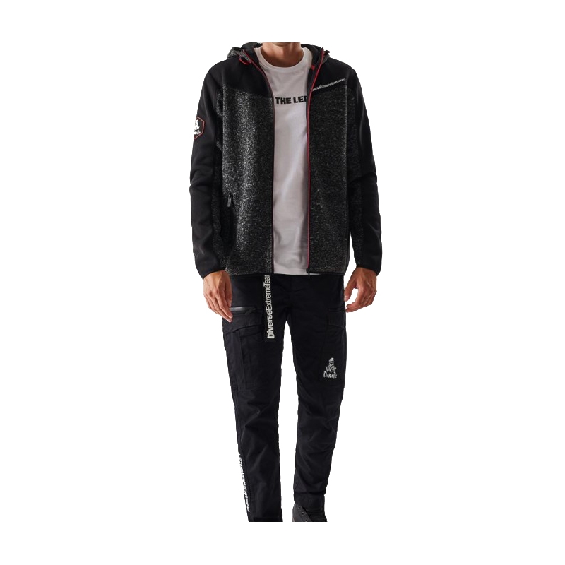 Sudadera polar con capucha para hombre DAKAR Cross 4 negro-gris