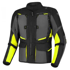 Chaqueta de moto Shima Hero 2.0 negro-gris-amarillo fluo