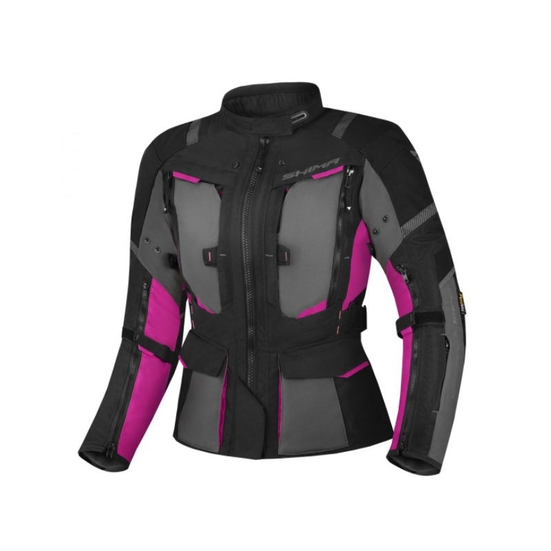 Chaqueta de moto Shima Hero 2.0 para mujer Negro-Gris-Rosa