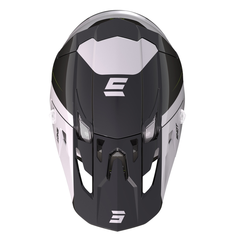 Casco de motocross Shot Core Fast negro-blanco-amarillo fluo liquidación