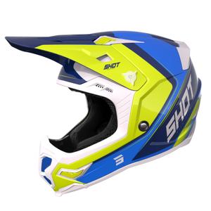 Casco de motocross Shot Core Fast azul-blanco-amarillo fluo liquidación