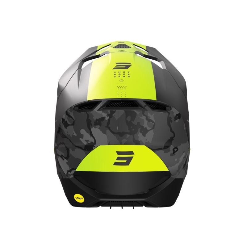 Casco motocross Shot Race Camo negro-gris-amarillo fluo liquidación