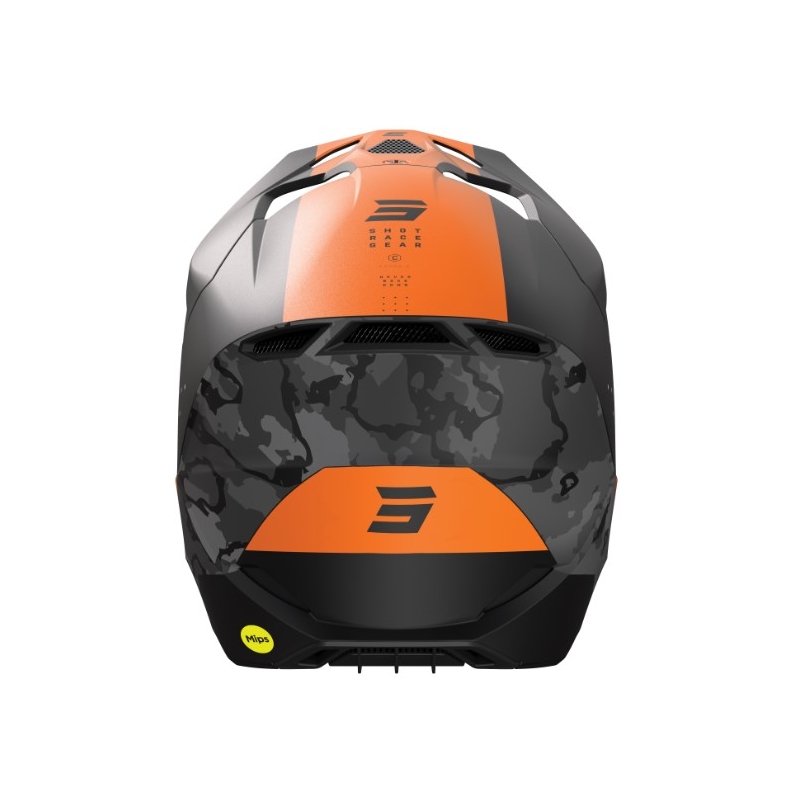 Casco Motocross Shot Race Camo Negro-Gris-Naranja liquidación