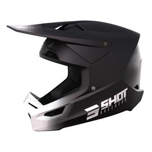 Casco de motocross Shot Race Raw blanco y negro liquidación