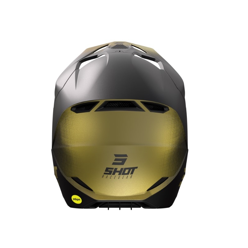 Casco motocross Shot Race Raw negro-dorado