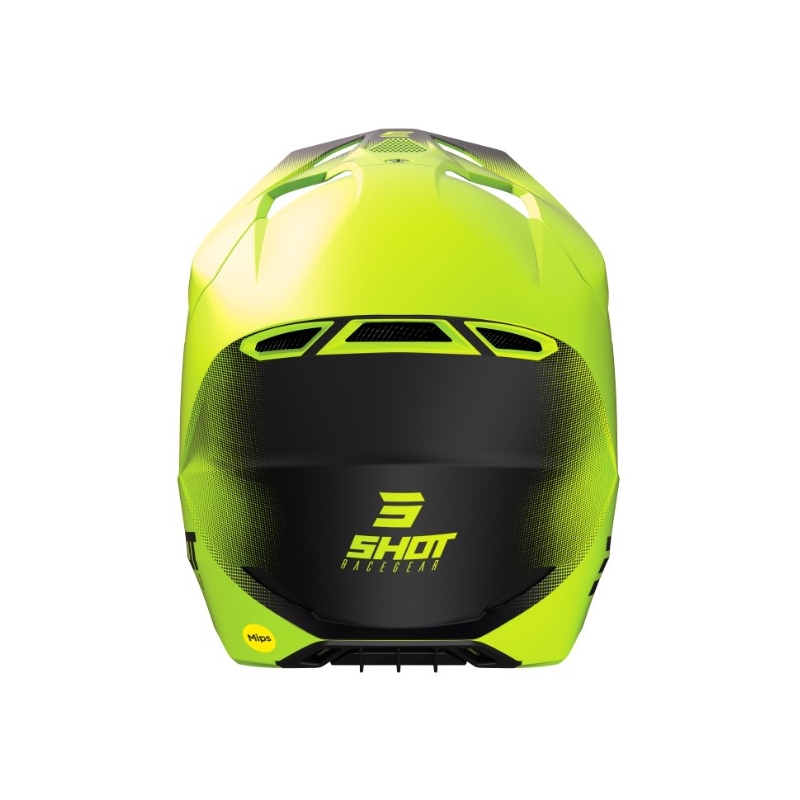 Casco de motocross Shot Race Raw negro-amarillo fluo liquidación