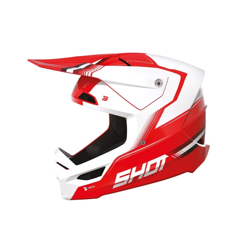 Casco de motocross Shot Race Tracer blanco-rojo