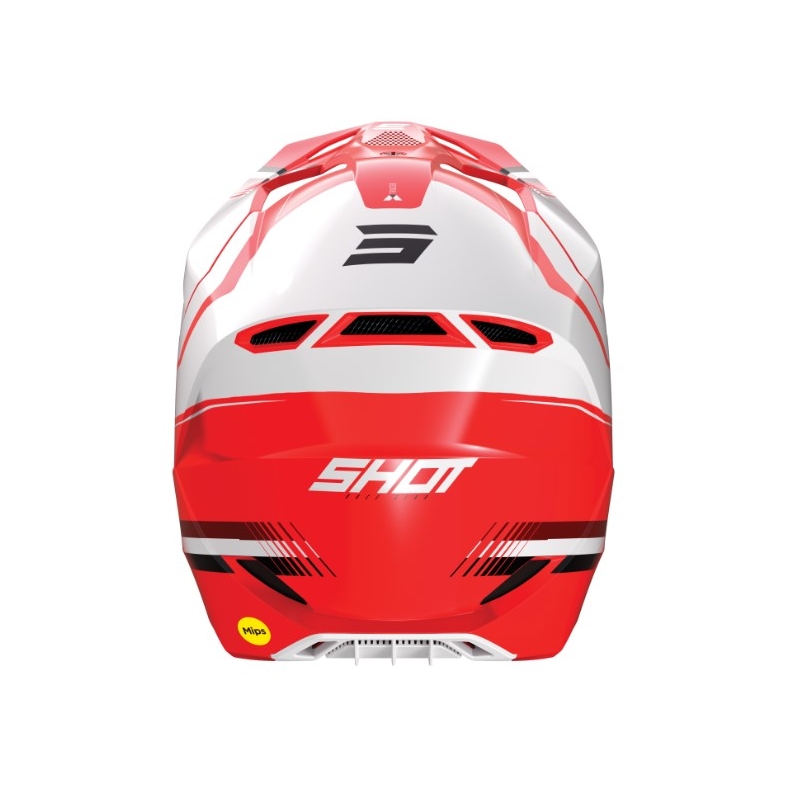 Casco de motocross Shot Race Tracer blanco-rojo