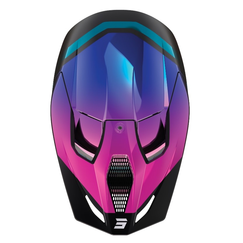 Casco Motocross Shot Race Sky negro-azul-rosa