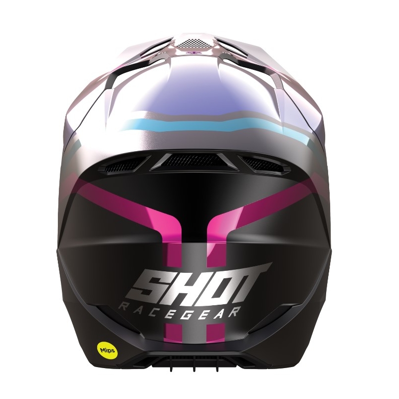 Casco Motocross Shot Race Sky negro-azul-rosa