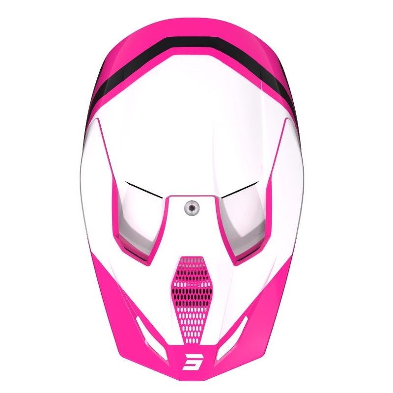 Casco motocross Shot Race Sky blanco-rosa