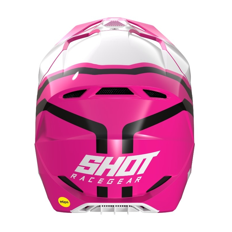 Casco motocross Shot Race Sky blanco-rosa