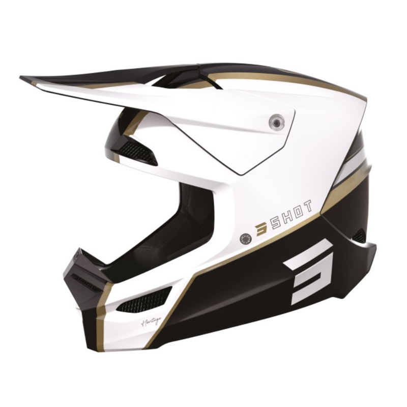 Casco Motocross Shot Furious Heritage negro-oro-blanco liquidación