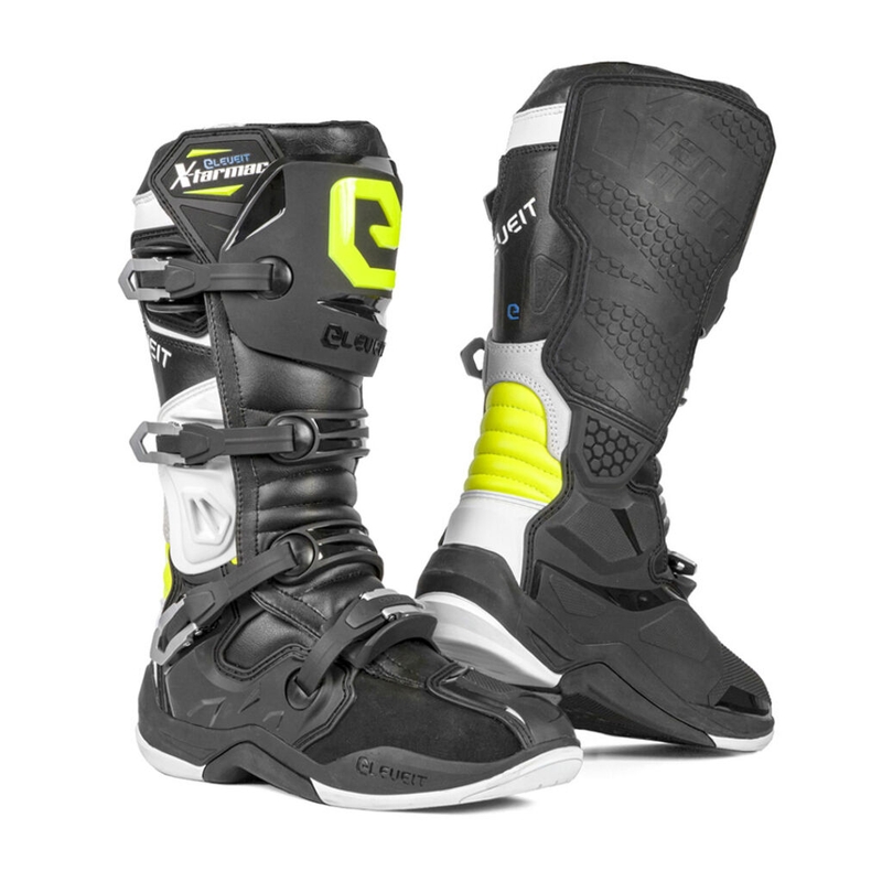 Botas de moto Eleveit X-Tarmac negro-amarillo fluorescente liquidación