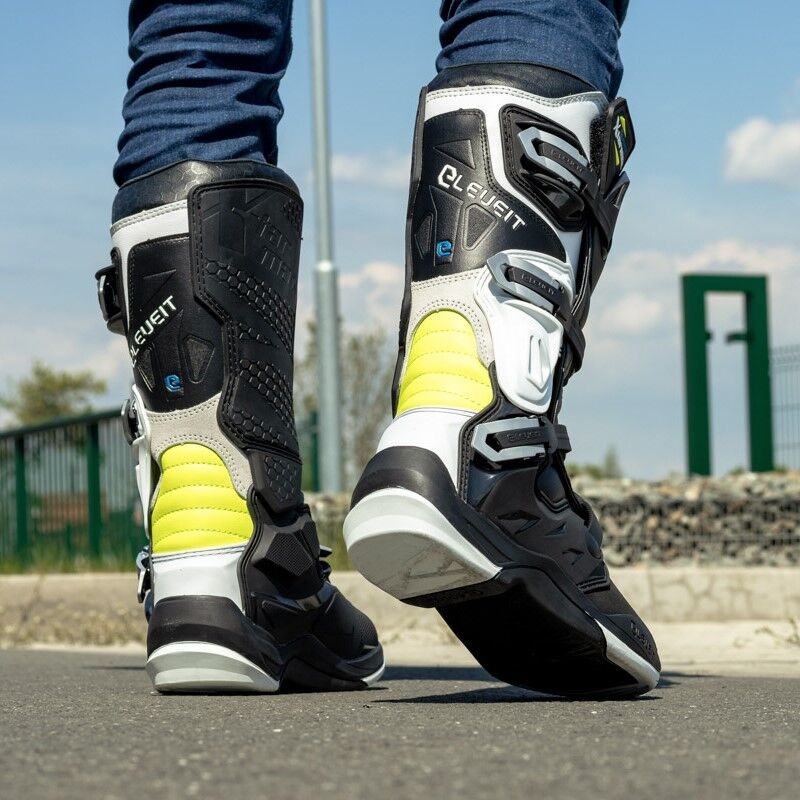 Botas de moto Eleveit X-Tarmac negro-amarillo fluorescente liquidación
