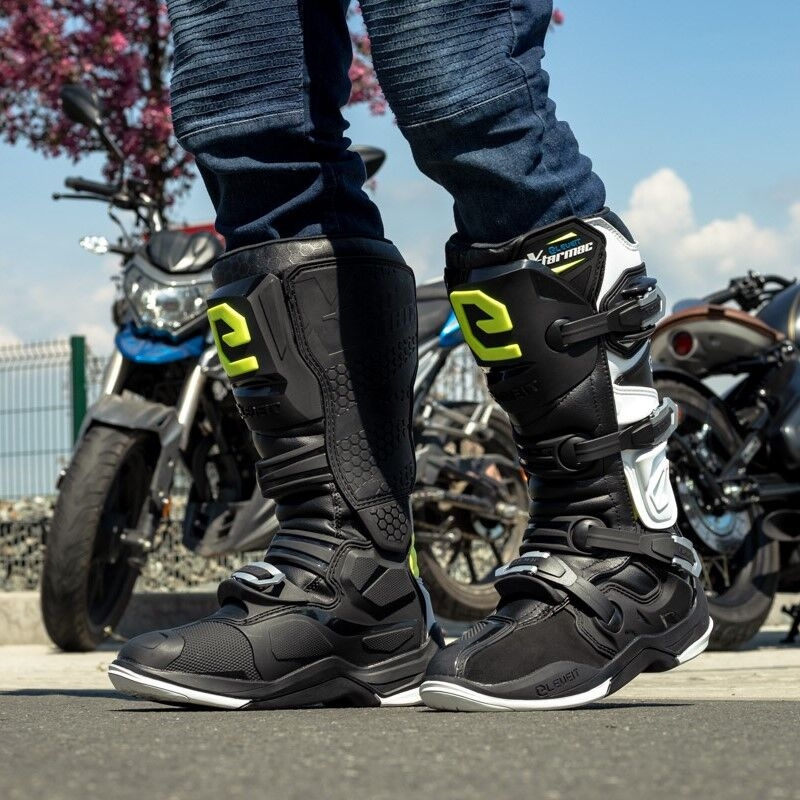 Botas de moto Eleveit X-Tarmac negro-amarillo fluorescente liquidación