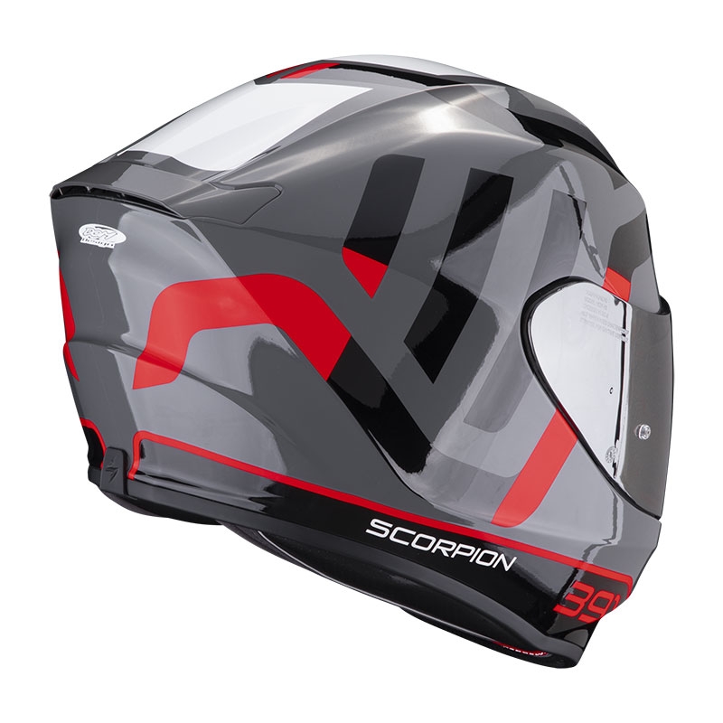 Casco integral de moto Scorpion EXO-391 Arok gris-rojo-negro liquidación