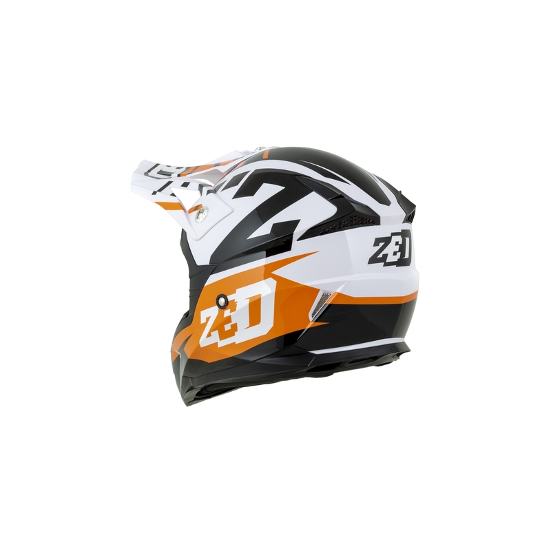 Dětská motokrosová přilba ZED X1.9D oranžovo-černo-bílá