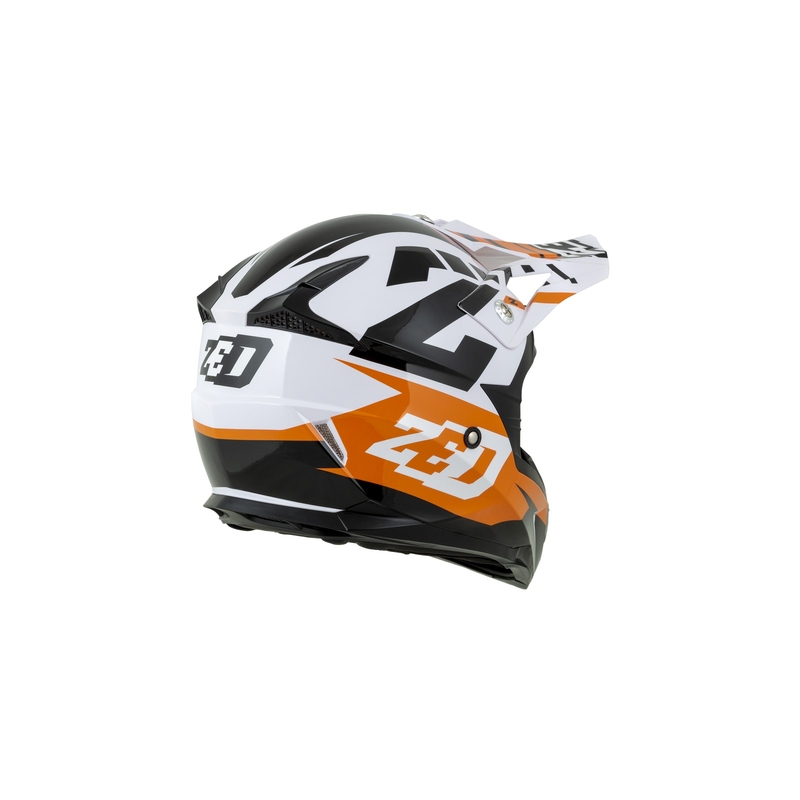 Dětská motokrosová přilba ZED X1.9D oranžovo-černo-bílá