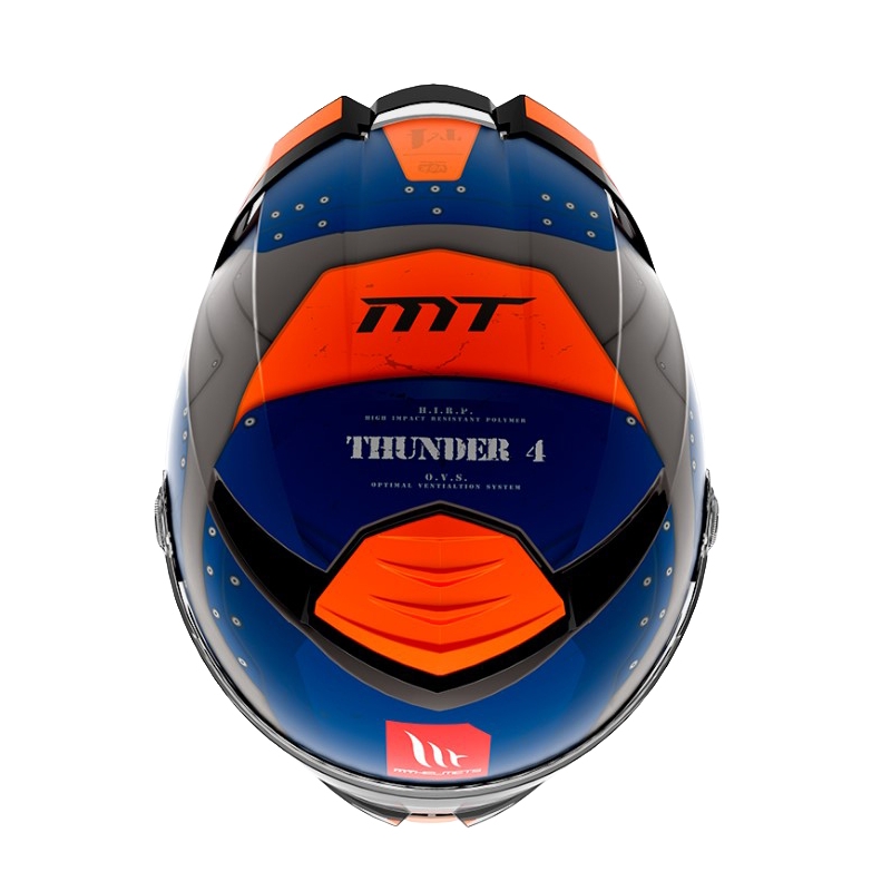 Integrální přilba na motorku MT Thunder 4 SV Cheep A7 oranžovo-modro-šedá