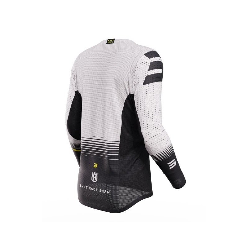 Camiseta de motocross Shot Aerolite Husqvarna LE blanco-negro liquidación