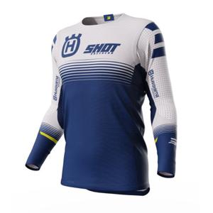 Maillot motocross Shot Aerolite Husqvarna LE 2023 blanco-azul liquidación