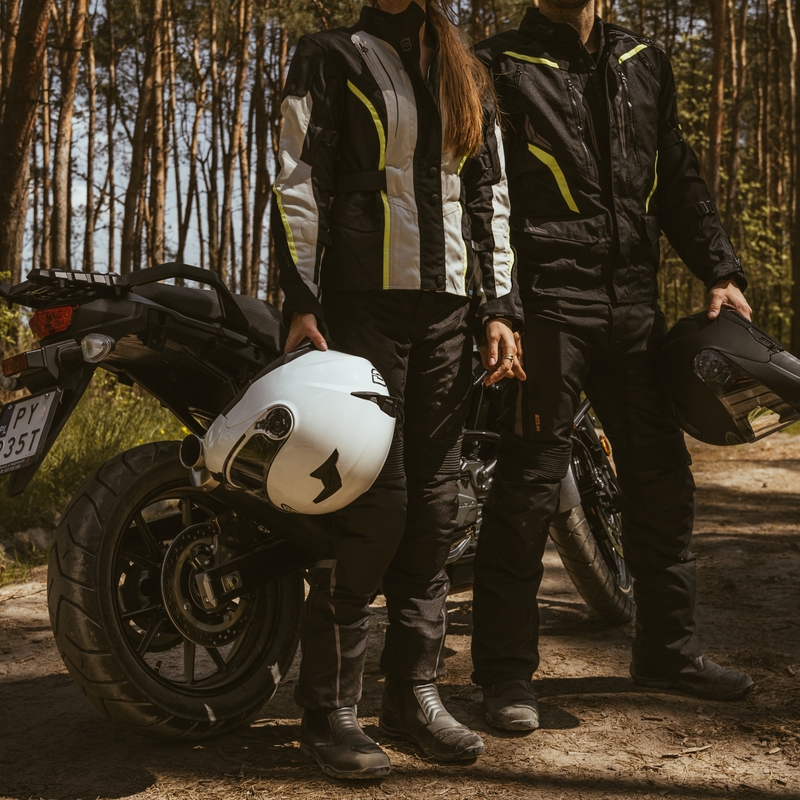 Chaqueta de moto para mujer Ozone Sahara Black-Grey-Fluo Yellow liquidación
