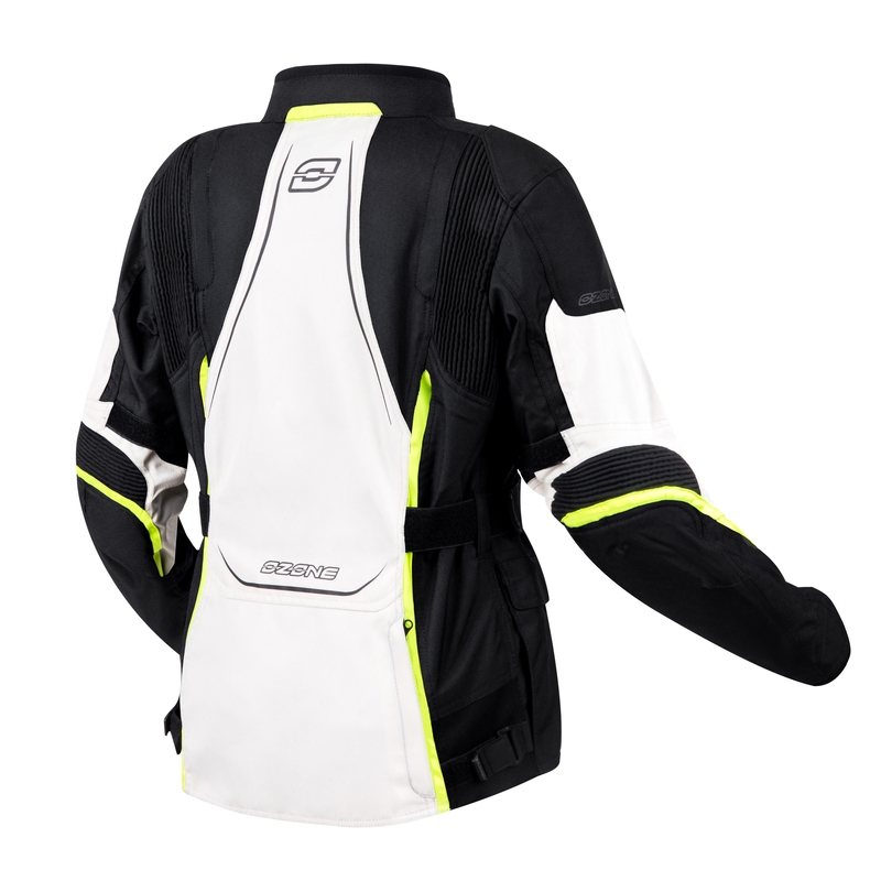 Chaqueta de moto para mujer Ozone Sahara Black-Grey-Fluo Yellow liquidación
