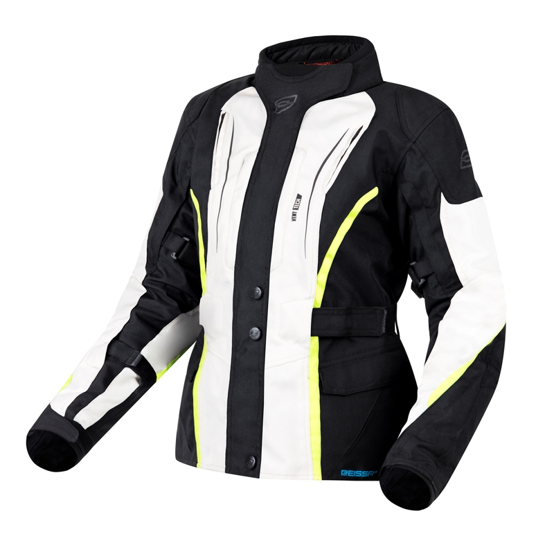 Chaqueta de moto para mujer Ozone Sahara Black-Grey-Fluo Yellow liquidación