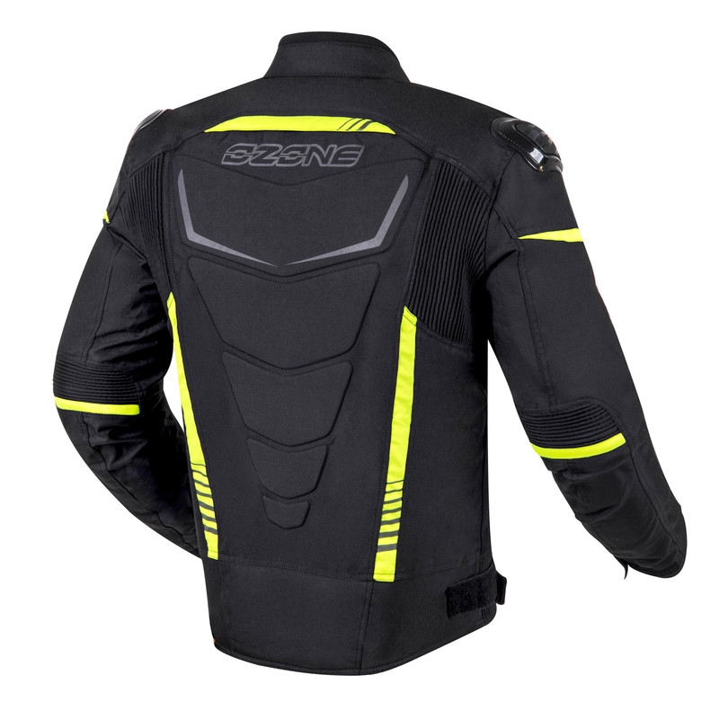 Chaqueta de moto Ozone Pulse negro-amarillo fluorescente