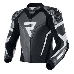 Chaqueta de moto blanca y negra Rebelhorn Rebel liquidación