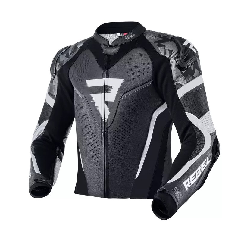 Traje de moto Rebelhorn Rebel negro y blanco