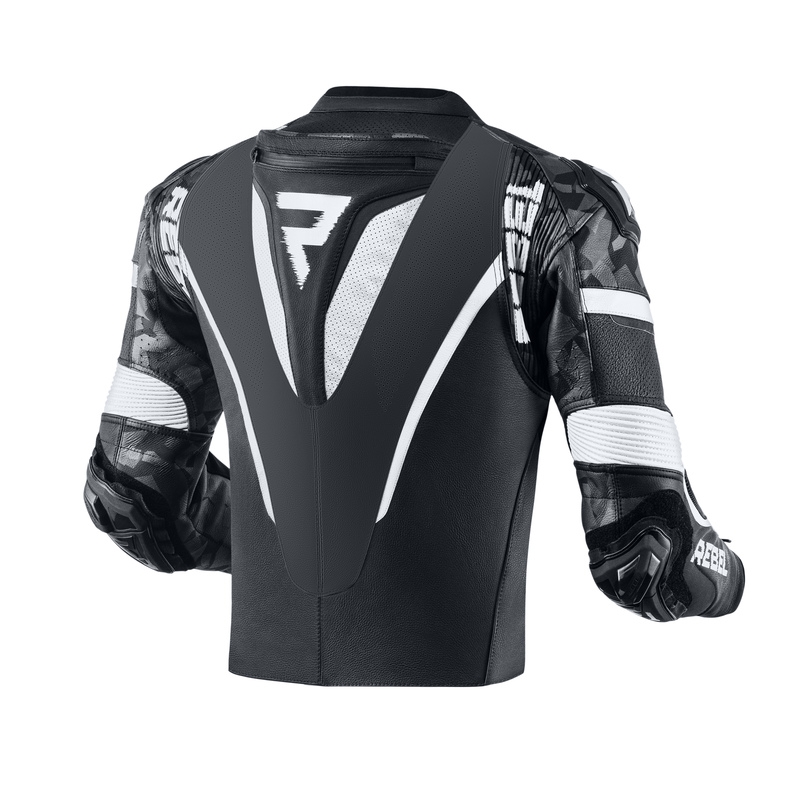 Traje de moto Rebelhorn Rebel negro y blanco