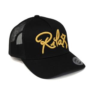 Gorra de rejilla Rilax negro-oro